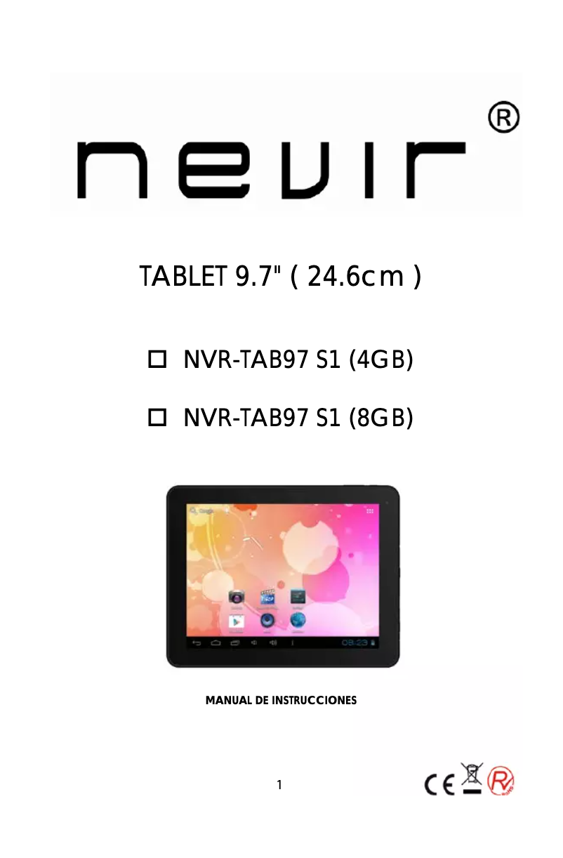Image de la première page du manuel de l'appareil NVR-TAB97 S1 (8GB)