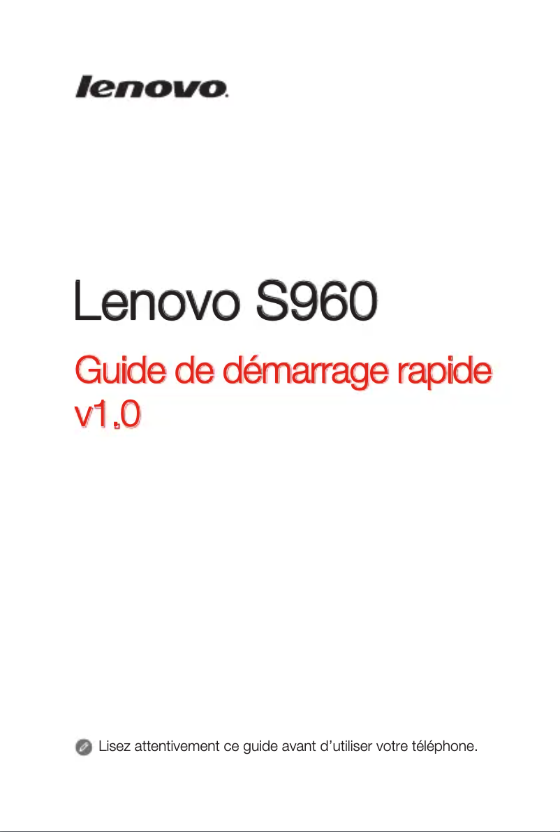 Page 1 de la notice Manuel utilisateur Lenovo S960