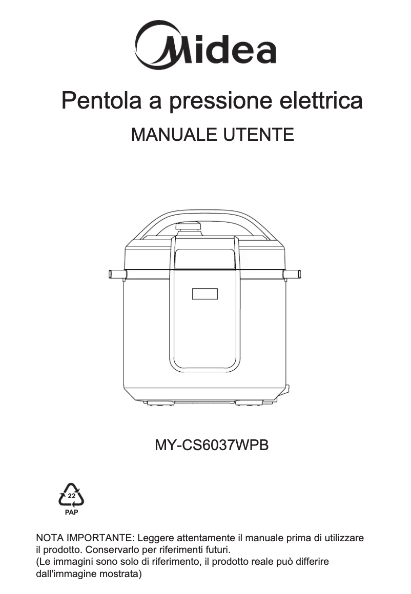 Image de la première page du manuel de l'appareil MY-CS6037WPB