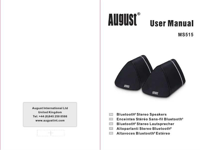 Page 1 of the manual User Manual August MS515