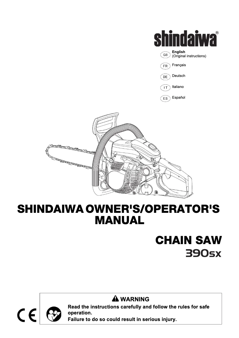 Página 1 del manual Manual de usuario Shindaiwa 390SX