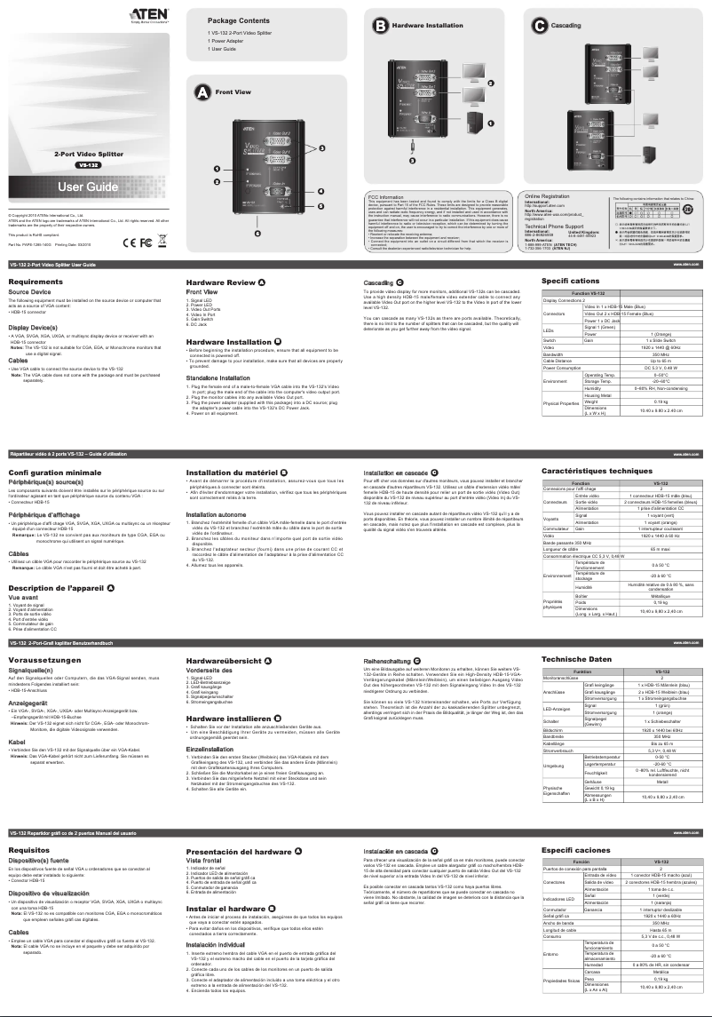 Image de la première page du manuel de l'appareil VS132
