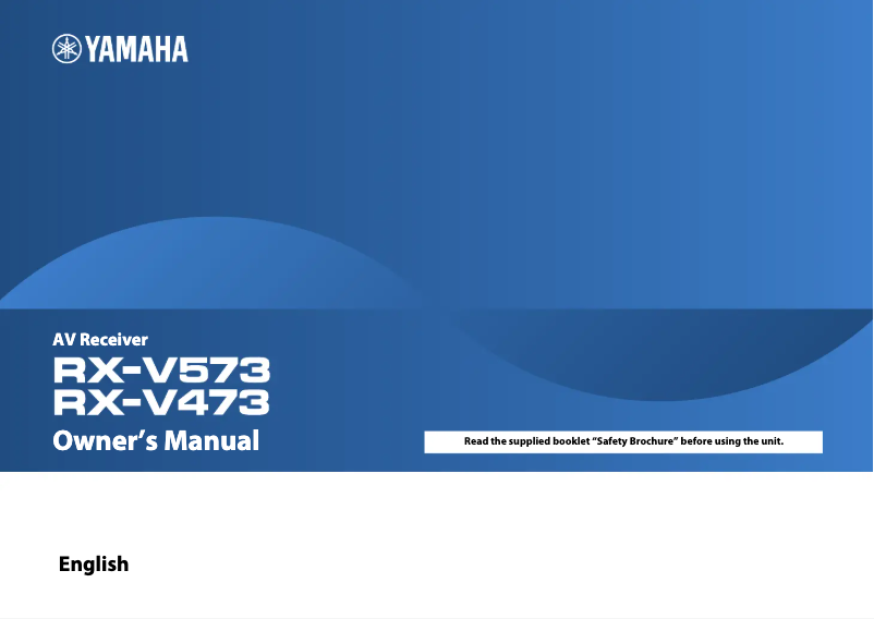 Image de la première page du manuel de l'appareil RX-V473BL