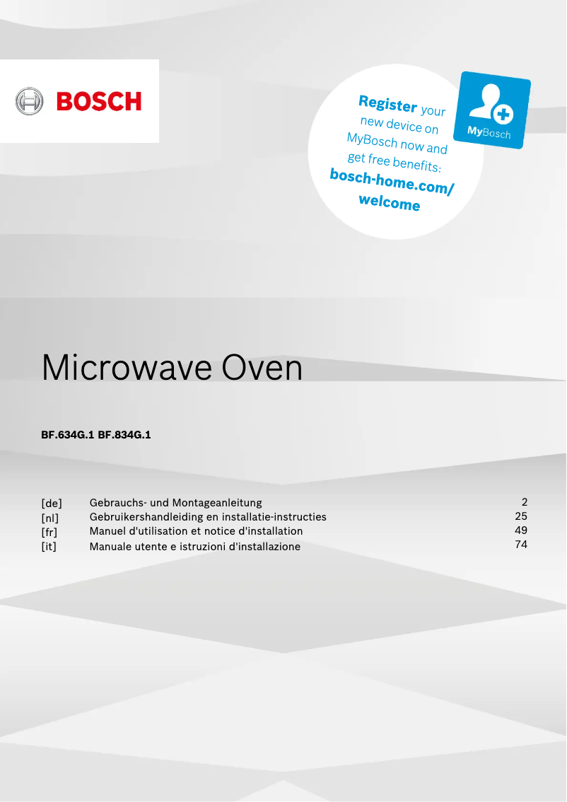 Page 1 de la notice Manuel utilisateur Bosch BFL634GS1