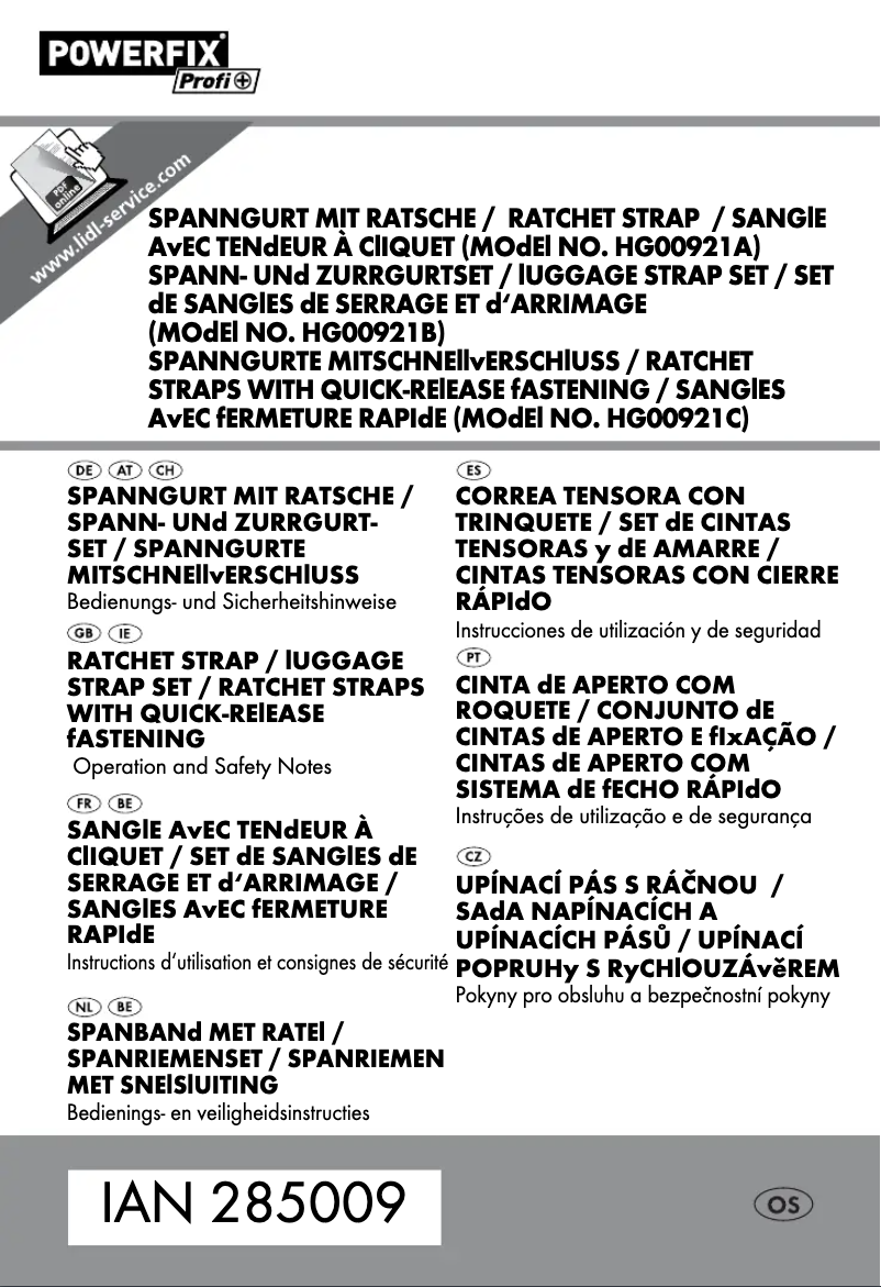 Página 1 del manual Manual de usuario Powerfix HG00921C