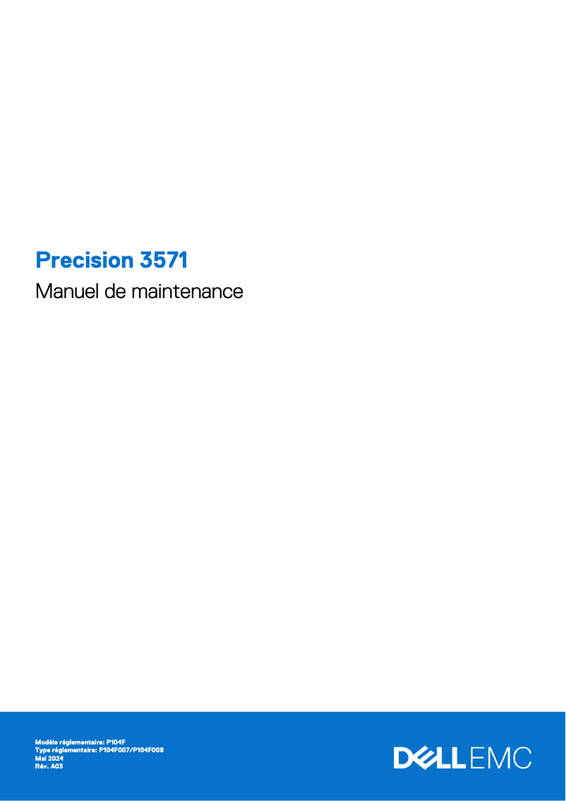 Image de la première page du manuel de l'appareil Precision 3571