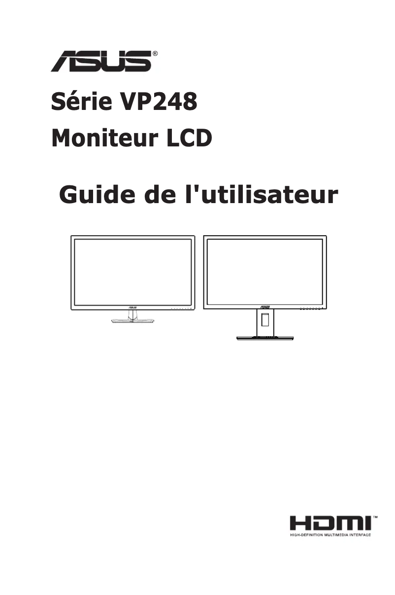 Page 1 de la notice Manuel utilisateur Asus VP248QGL-P