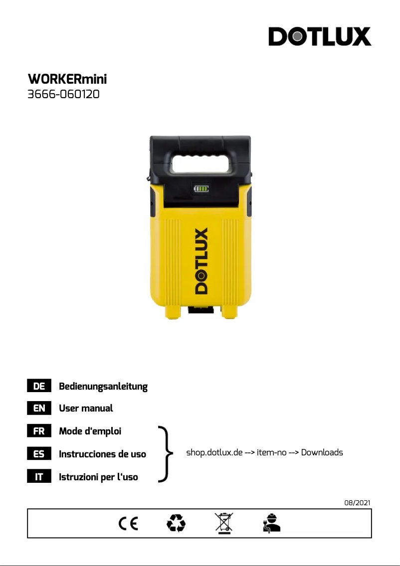 Page n°1 - Manuel utilisateur DOTLUX WORKERmini