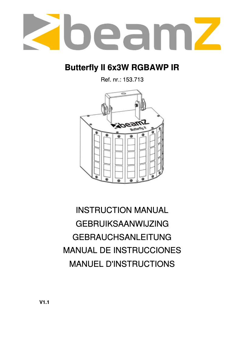 Page n°1 - Manuel utilisateur BeamZ Butterfly II 153.713
