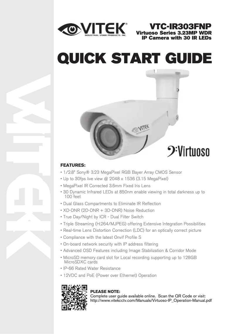 Page 1 de la notice Manuel utilisateur Vitek VTC-IR303FNP