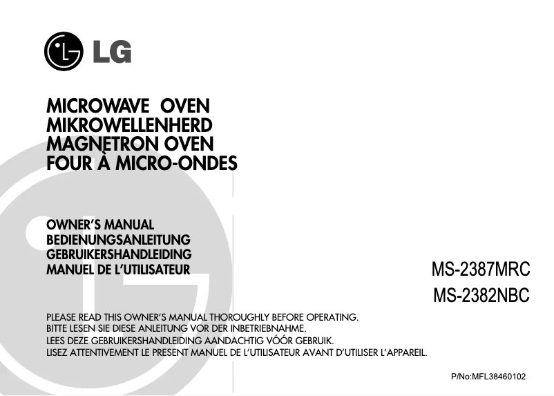 Page n°1 - Manuel utilisateur LG MS-2387MRC