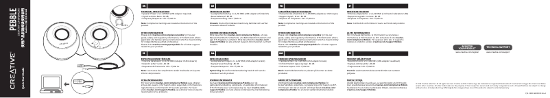 Page 1 de la notice Guide de démarrage rapide Creative Peble