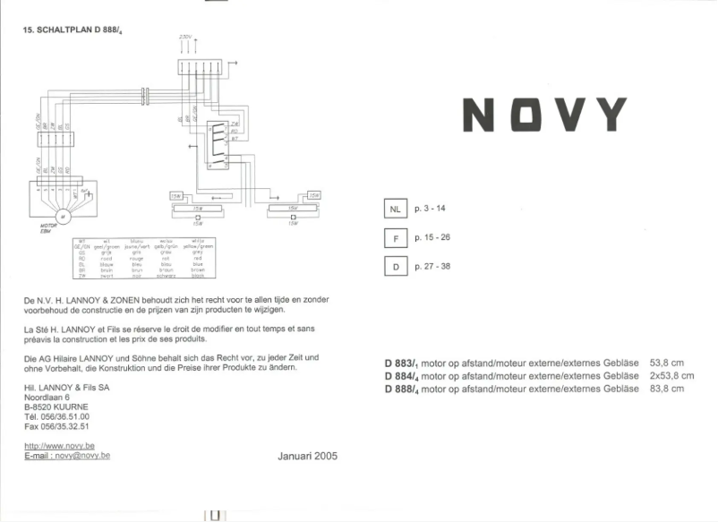 Page 1 de la notice Manuel utilisateur Novy 888