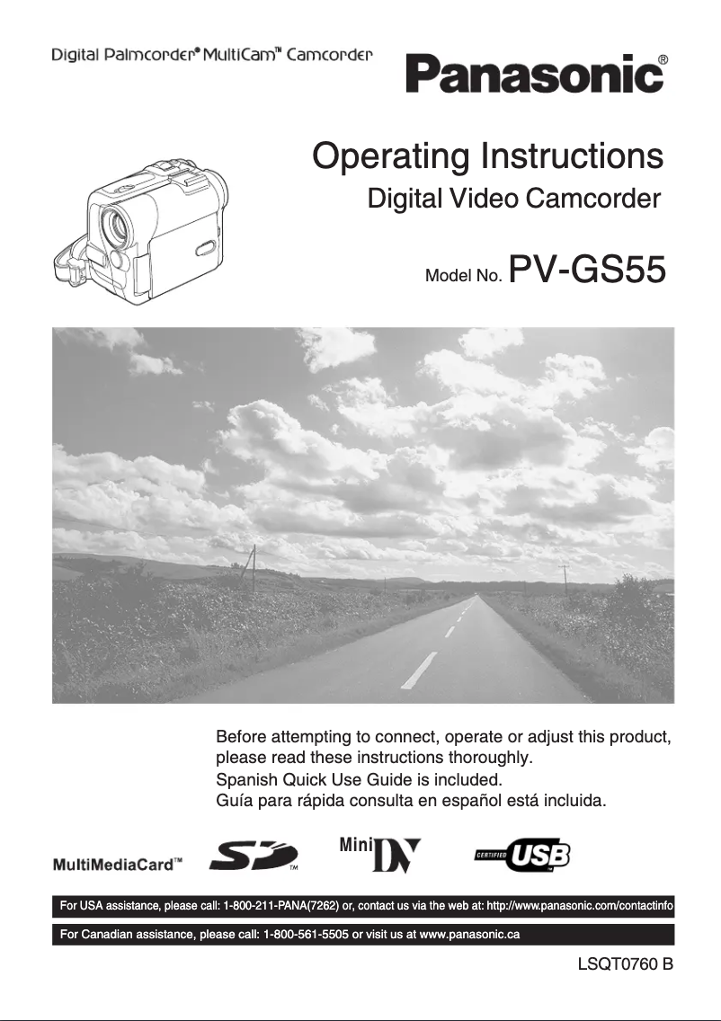 Page 1 de la notice Manuel utilisateur Panasonic PV-GS55