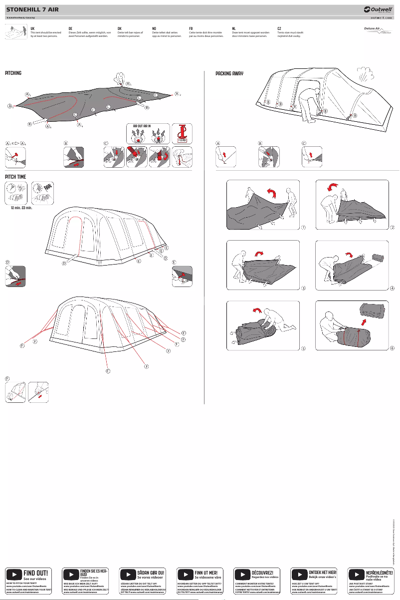 Page 1 de la notice Manuel utilisateur Outwell Stonehill 7 Air