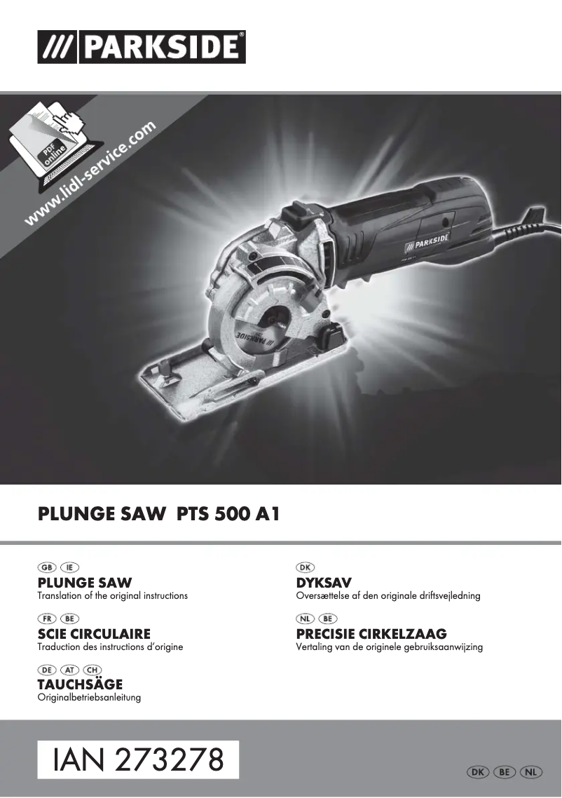 Image de la première page du manuel de l'appareil PTS 500 A1