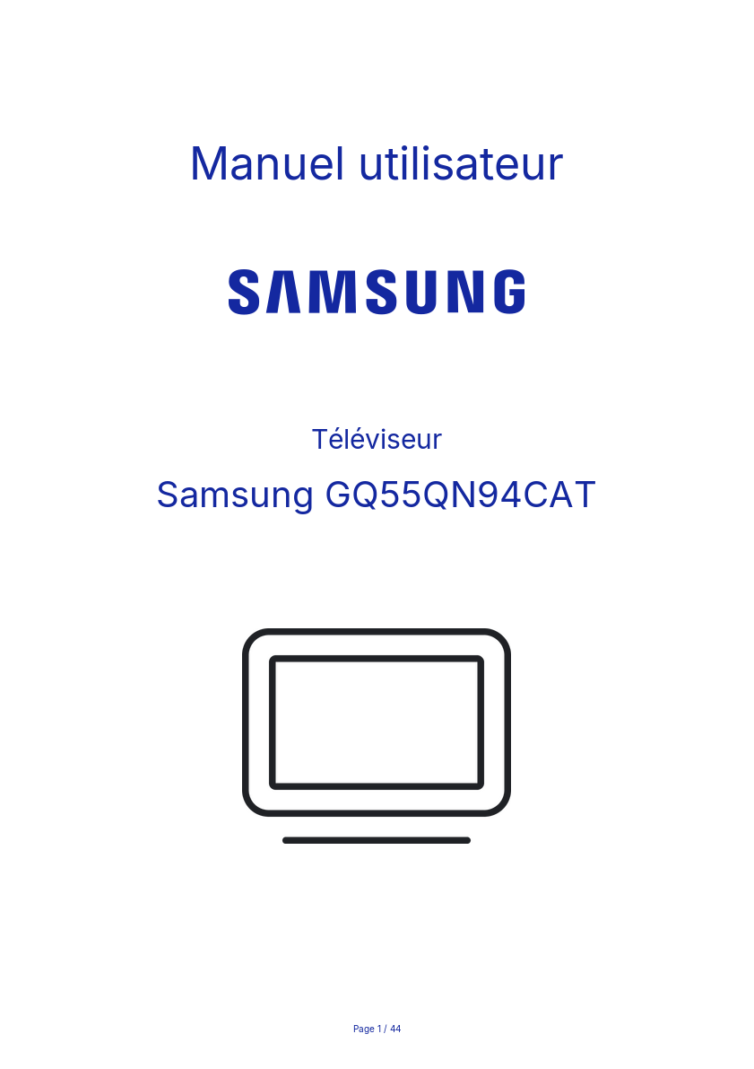 Page n°1 - Manuel utilisateur Samsung GQ55QN94CAT