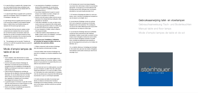 Page n°1 - Manuel utilisateur Steinhauer Mexlite