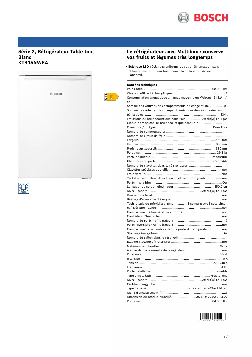 First page image of the manual for KTR15NWEA