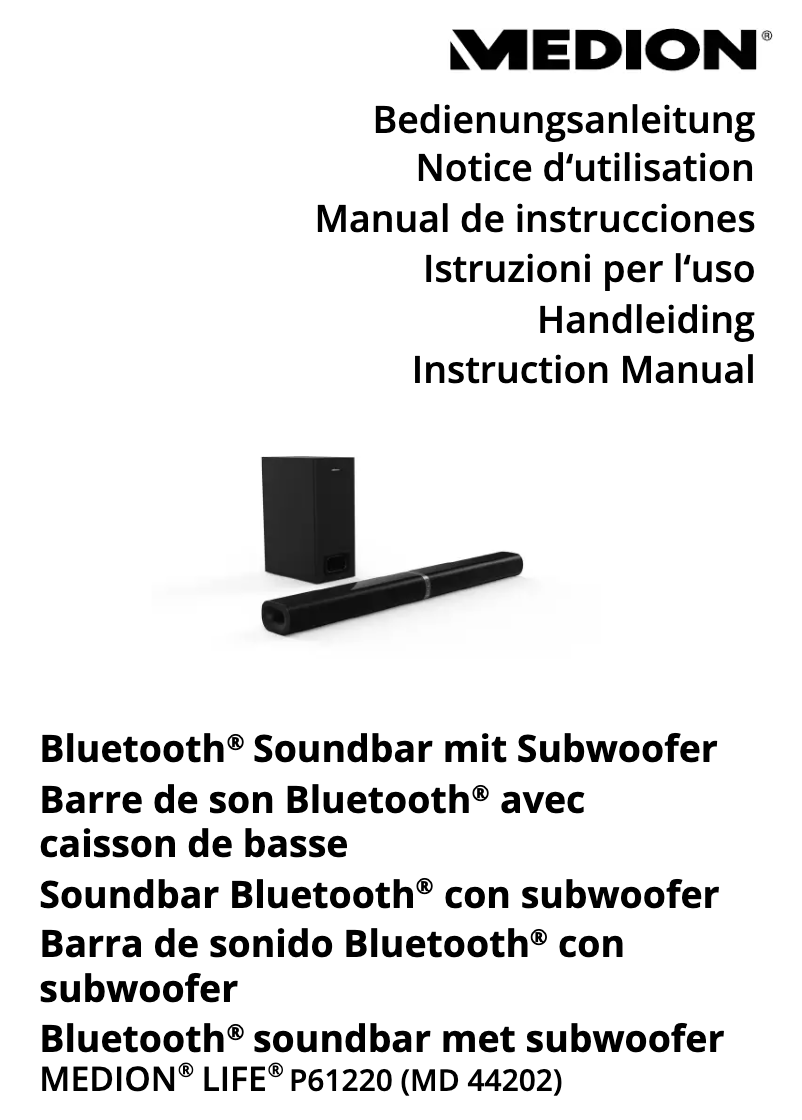 Page 1 de la notice Manuel utilisateur Medion Life P61220 (MD 44202)