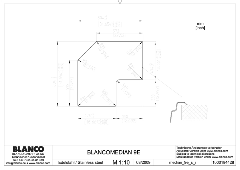 Page n°1 - Manuel utilisateur BLANCO MEDIAN 9 E