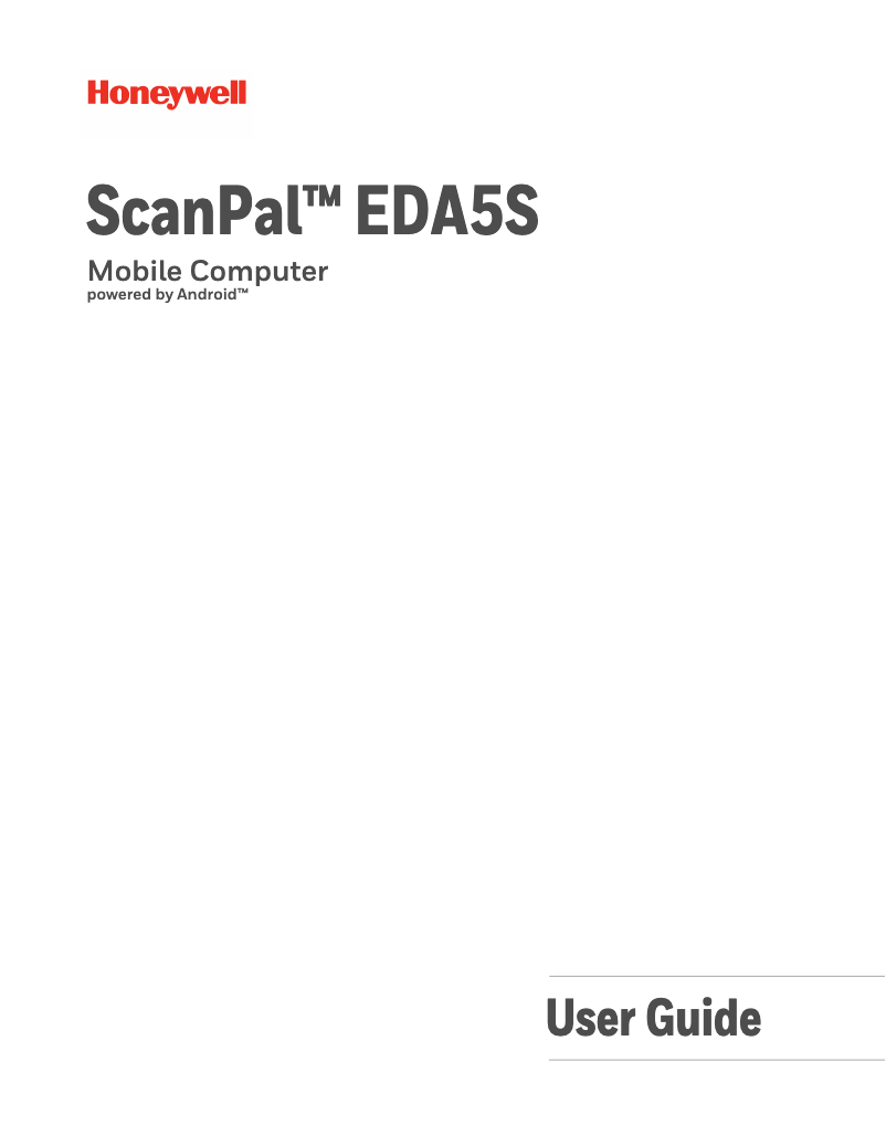 Page 1 de la notice Manuel utilisateur Honeywell ScanPal EDA5S