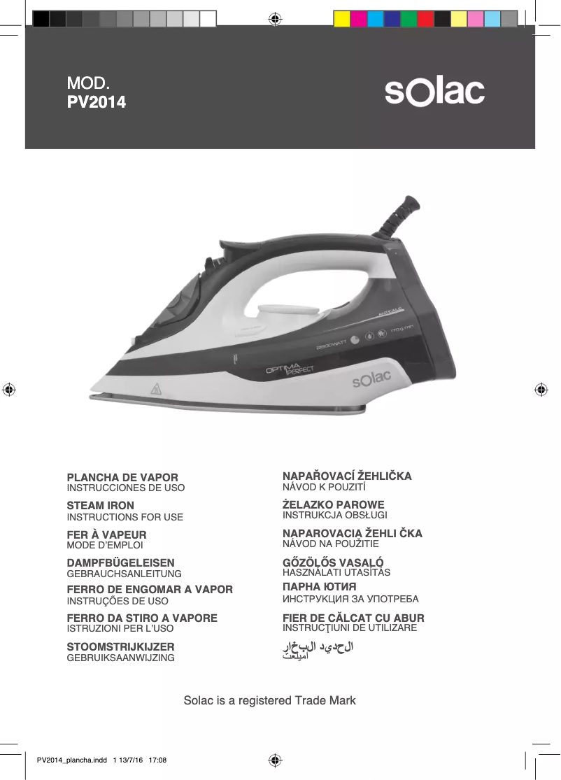 Page 1 de la notice Manuel utilisateur Solac Ionic Expert 2200