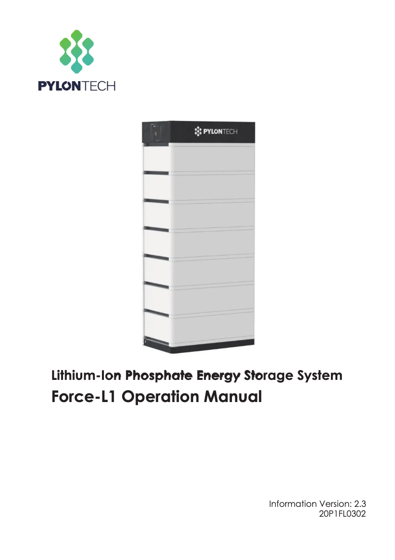 Image de la première page du manuel de l'appareil Force-L1