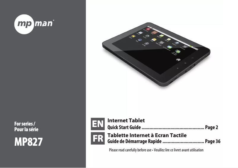 Página 1 del manual Manual de usuario Mpman MP827