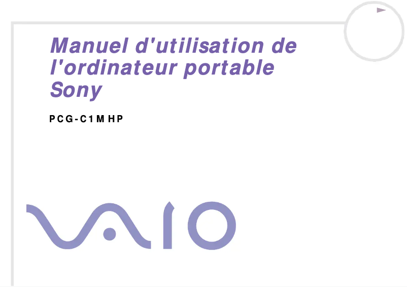 Page n°1 - Manuel utilisateur Sony Vaio PCG-C1MHP