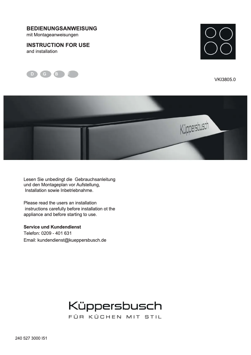 Página 1 del manual Manual de usuario Küppersbusch VKI3805.0