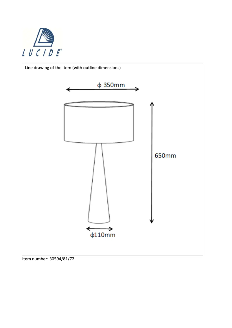 Page 1 de la notice Manuel utilisateur Lucide Conos 30594/81/72