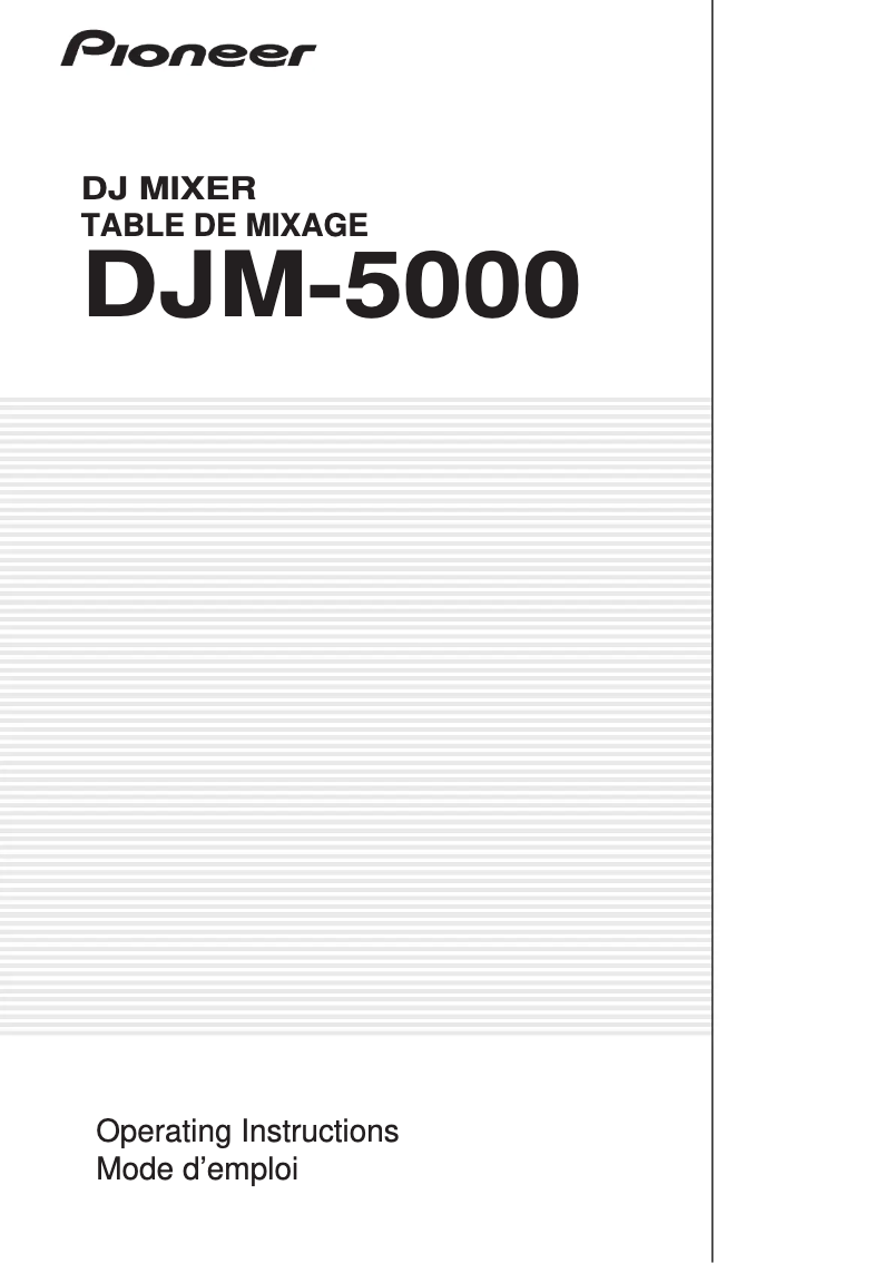 Image de la première page du manuel de l'appareil DJM-5000