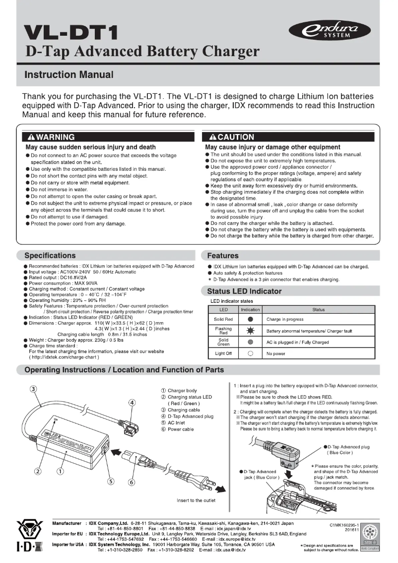 Image de la première page du manuel de l'appareil VL-DT1