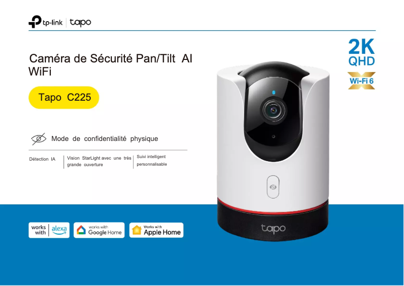 Image de la première page du manuel de l'appareil Tapo C225
