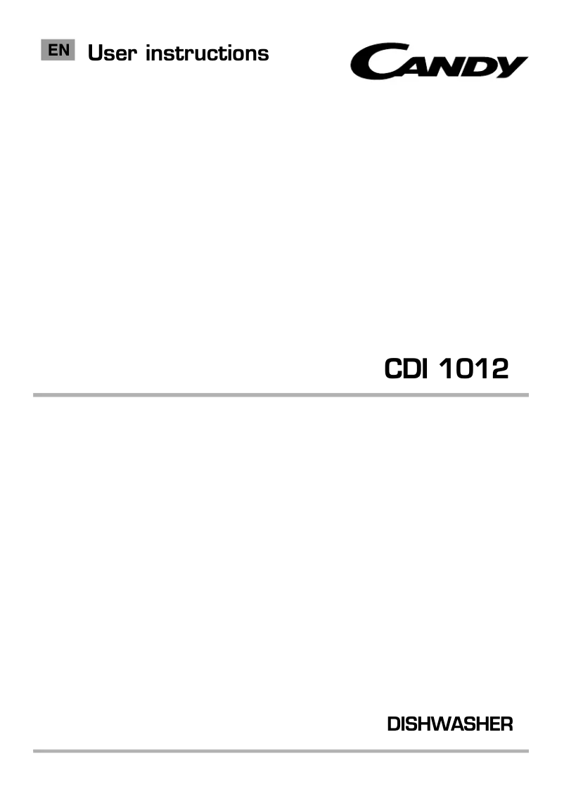 Page n°1 - Manuel utilisateur Candy CDI 1012/5-80
