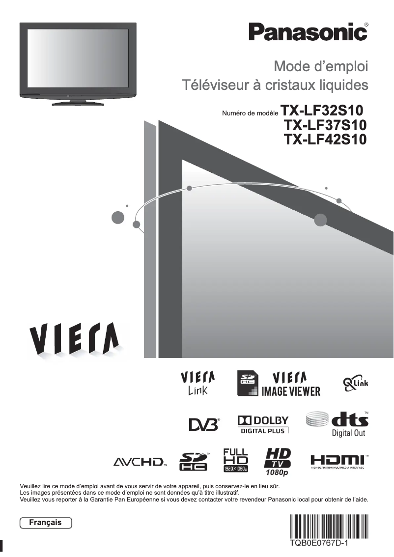 Image de la première page du manuel de l'appareil Viera TX-LF42S10
