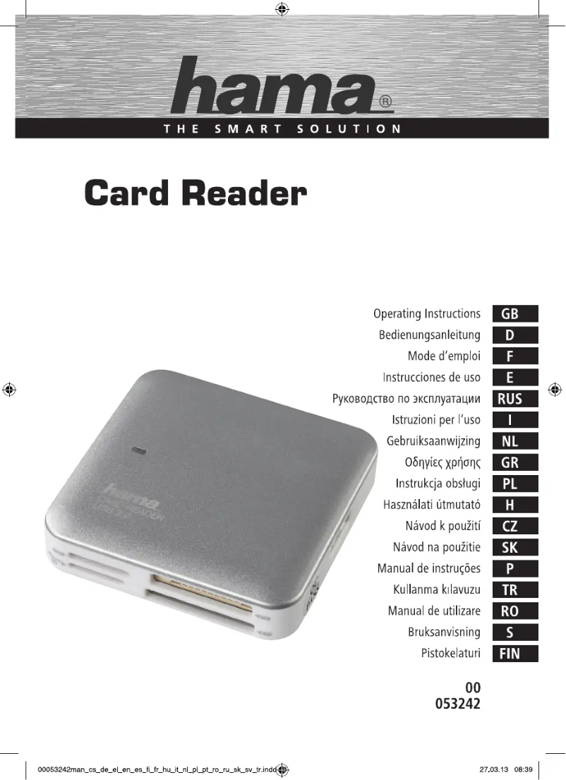 Page 1 de la notice Manuel utilisateur Hama 00053242