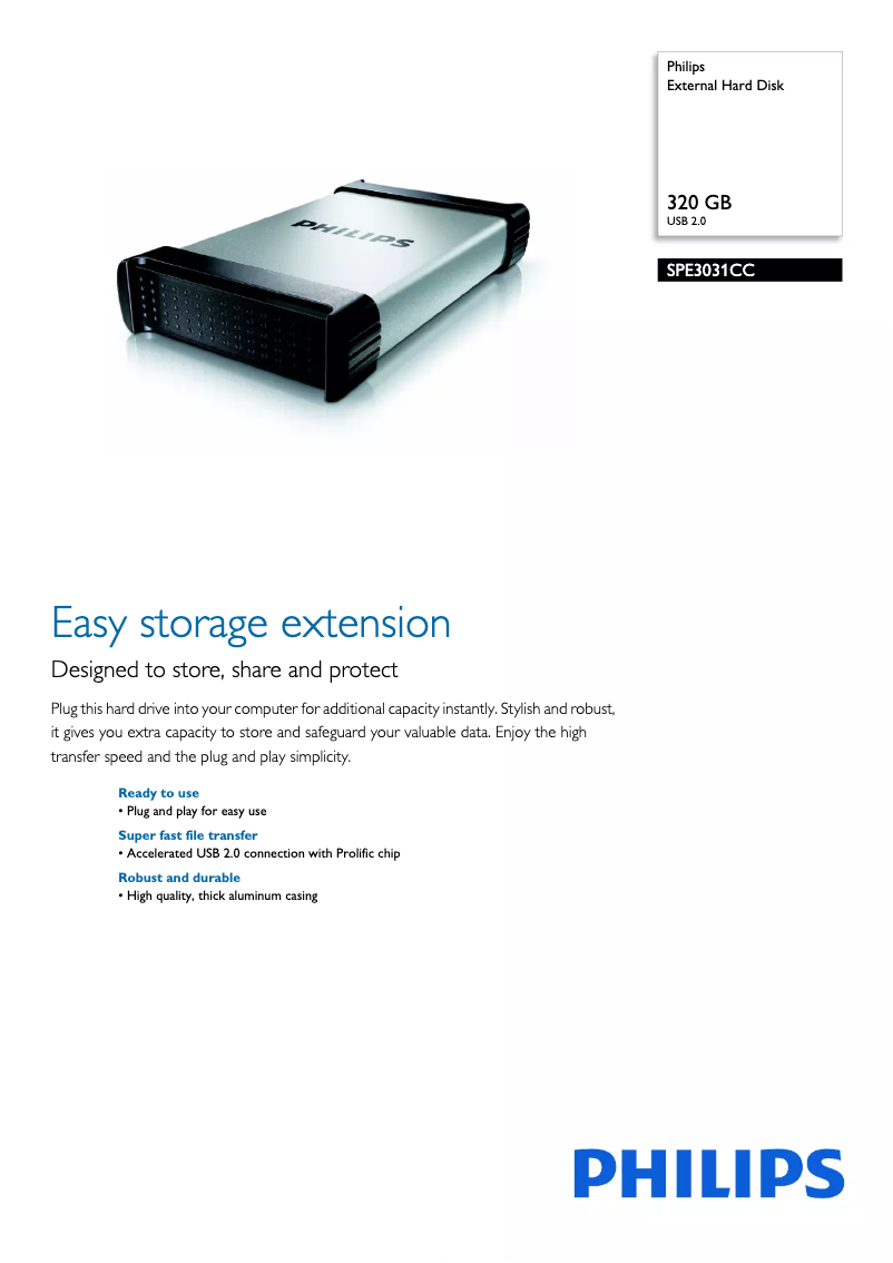 Page n°1 - Brochure Philips SPE3031CC