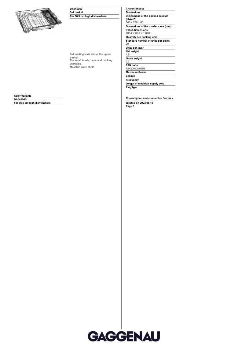 Imagen de la primera página del manual del dispositivo DA045060