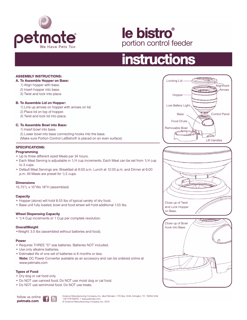 Imagen de la primera página del manual del dispositivo Le Bistro