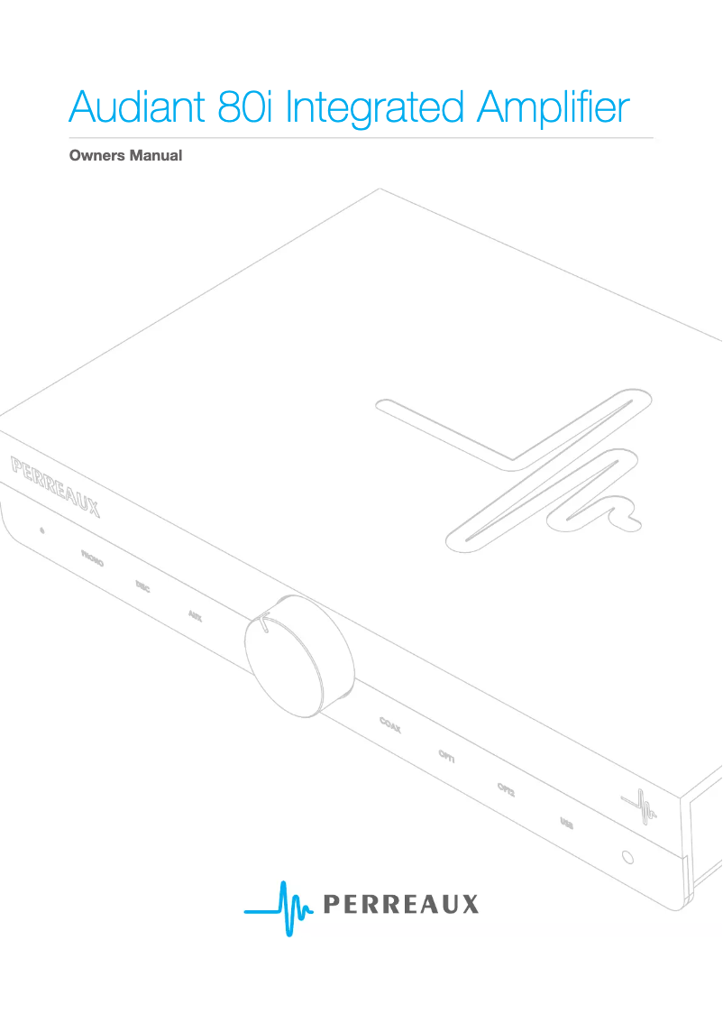 Page 1 de la notice Manuel utilisateur Perreaux Audiant 80i