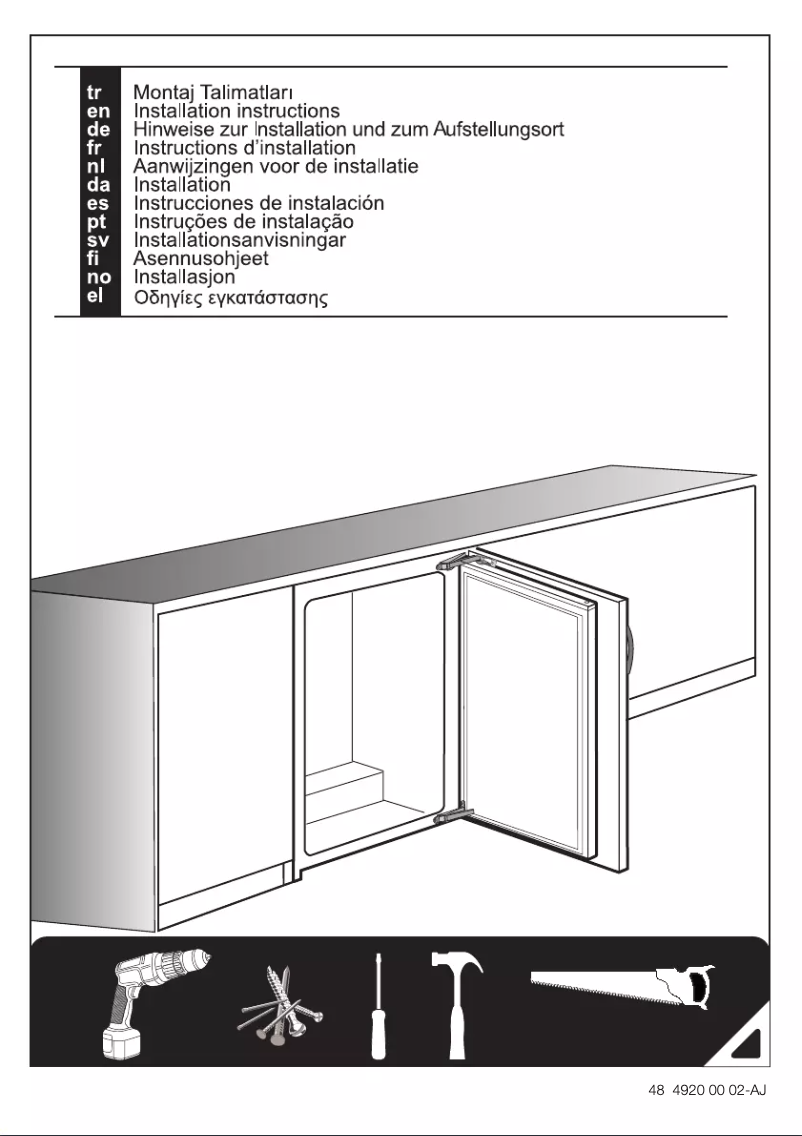 Page 1 de la notice Guide d'installation Beko BU1154N