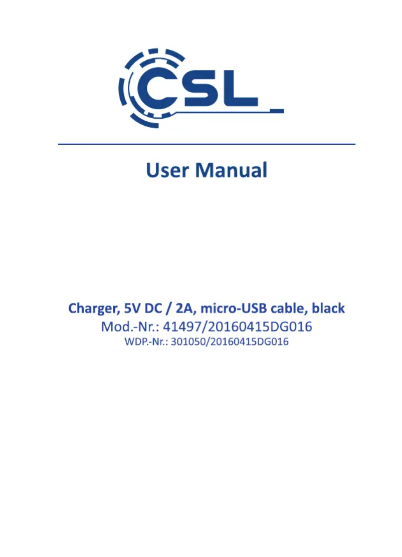Page n°1 - Manuel utilisateur CSL 301050