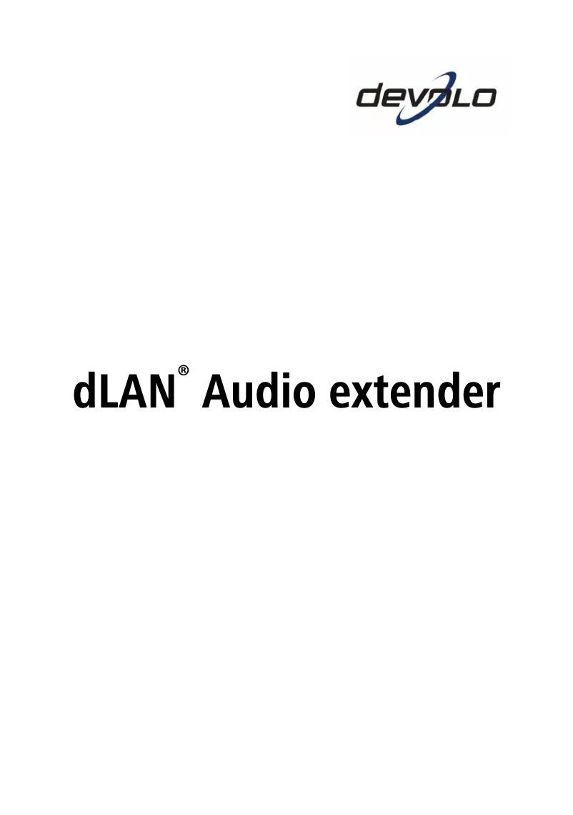 Image de la première page du manuel de l'appareil dLAN Audio extender