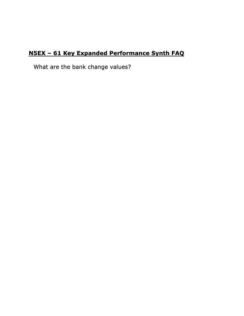 Page 1 de la notice FAQ Korg N5EX