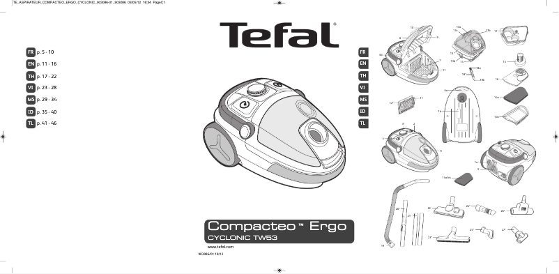 Page n°1 - Manuel utilisateur Tefal Compacteo Ergo TW5376HO
