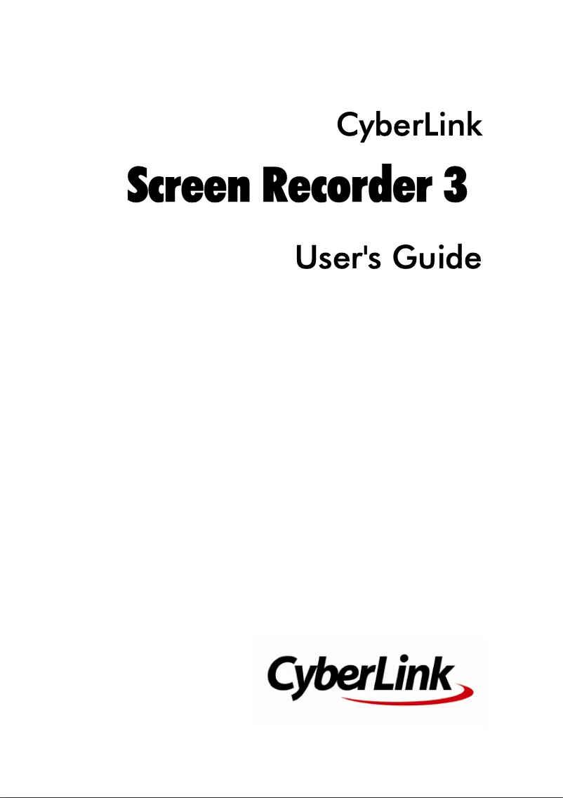 Page 1 de la notice Manuel utilisateur Cyberlink Screen Recorder 3