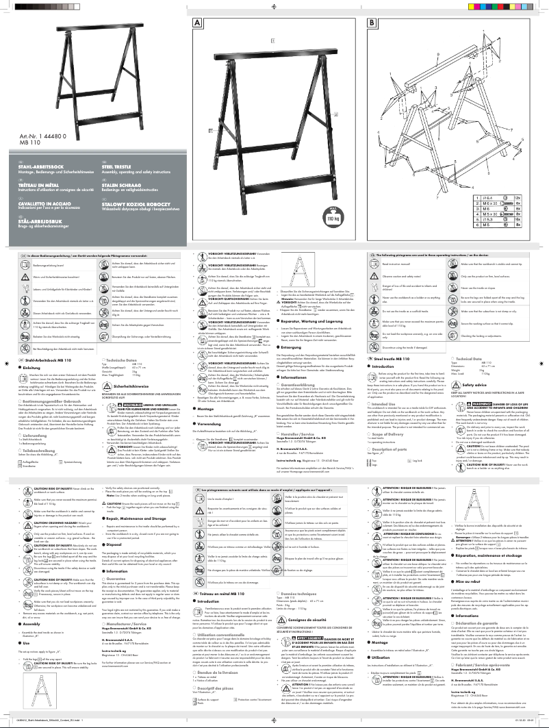 Image de la première page du manuel de l'appareil MB 110