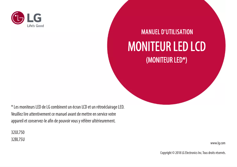 Page n°1 - Manuel utilisateur LG 32UL750